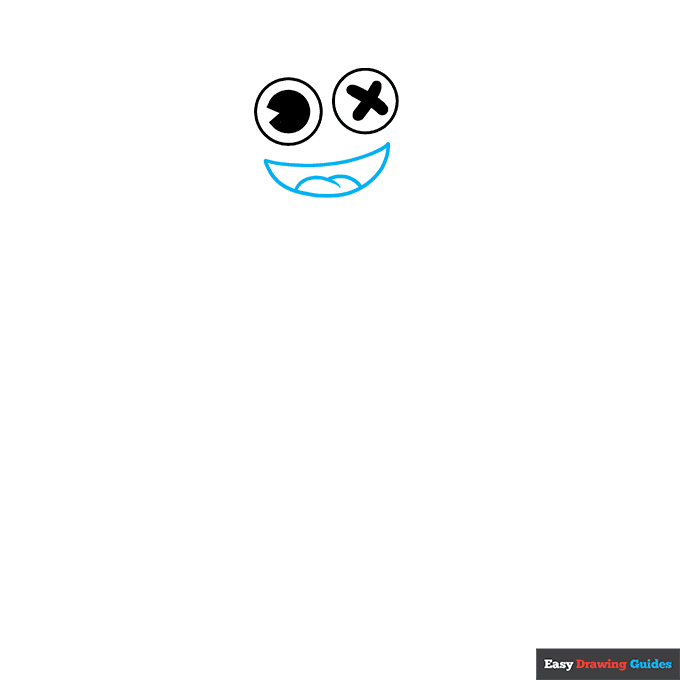 Rainbow Friends Blue step-by-step drawing tutorial: step 2