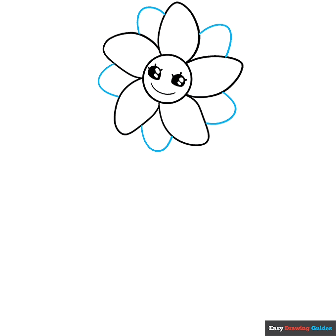 Daisy from Poppy Playtime step-by-step drawing tutorial: step 3