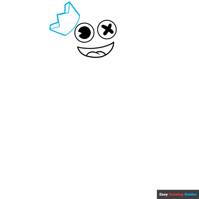 Rainbow Friends Blue step-by-step drawing tutorial: step 3