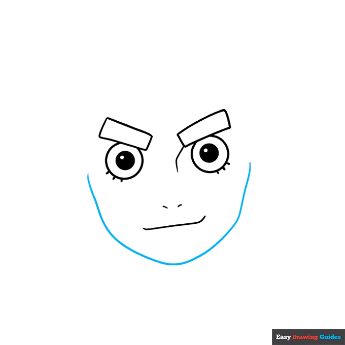 Rock Lee step-by-step drawing tutorial: step 3