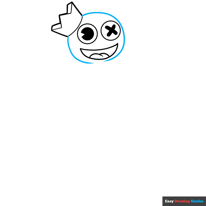 Rainbow Friends Blue step-by-step drawing tutorial: step 4