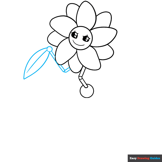 Daisy from Poppy Playtime step-by-step drawing tutorial: step 5