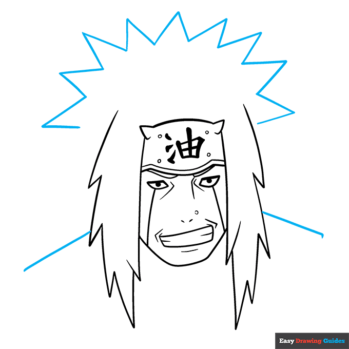 Jiraiya step-by-step drawing tutorial: step 5
