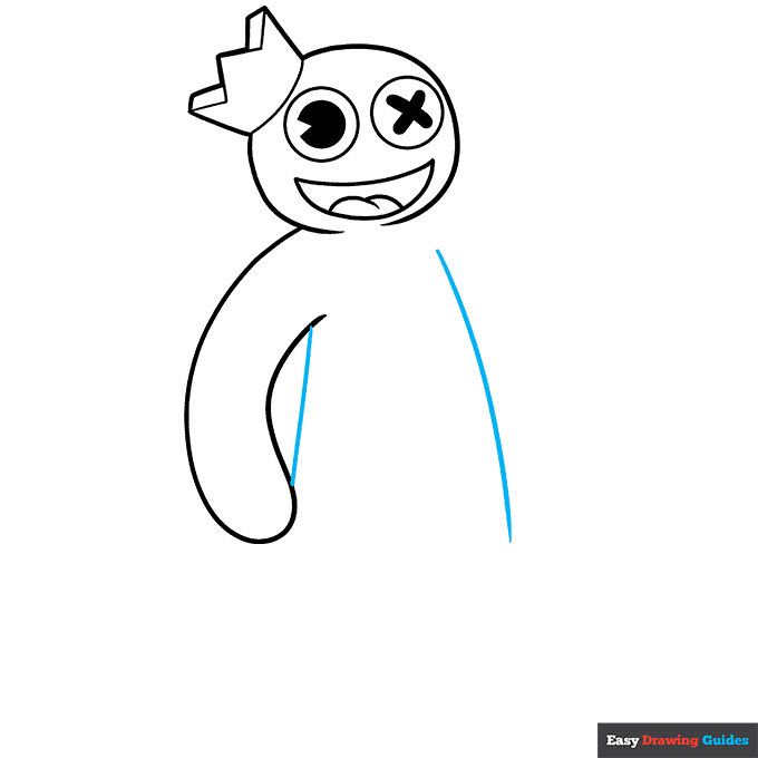 Rainbow Friends Blue step-by-step drawing tutorial: step 6