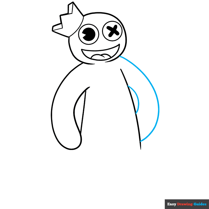 Rainbow Friends Blue step-by-step drawing tutorial: step 7