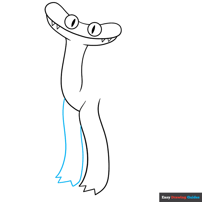 Rainbow Friends Cyan step-by-step drawing tutorial: step 7