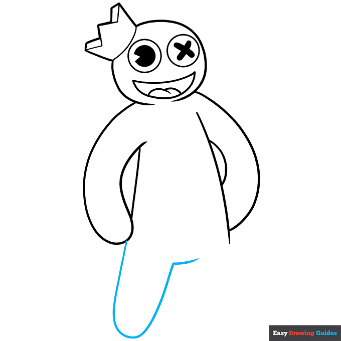 Rainbow Friends Blue step-by-step drawing tutorial: step 8