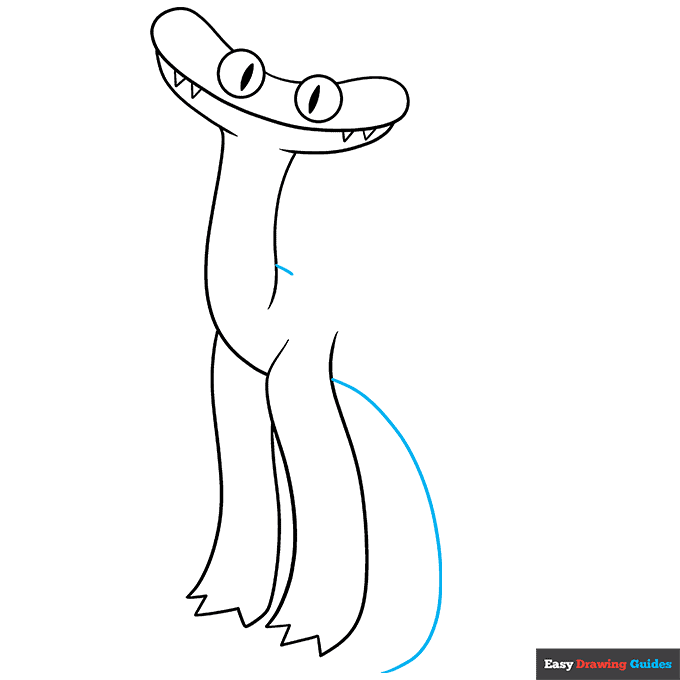 Rainbow Friends Cyan step-by-step drawing tutorial: step 8