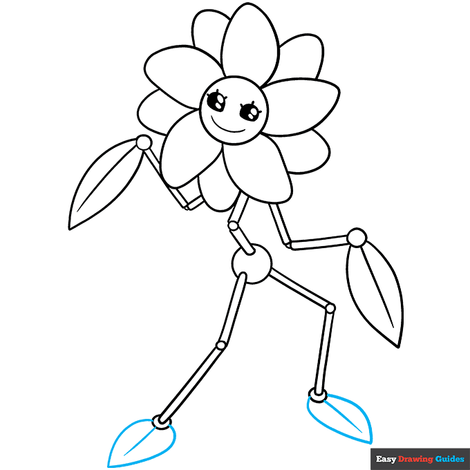 Daisy from Poppy Playtime step-by-step drawing tutorial: step 9