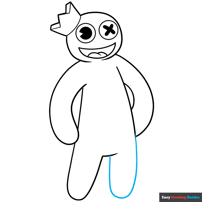 Rainbow Friends Blue step-by-step drawing tutorial: step 9