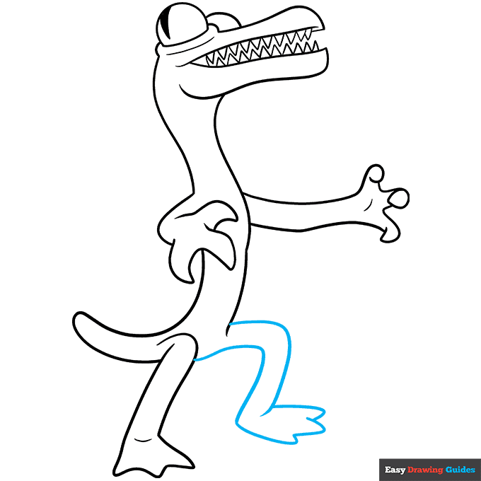 Rainbow Friends Orange step-by-step drawing tutorial: step 9