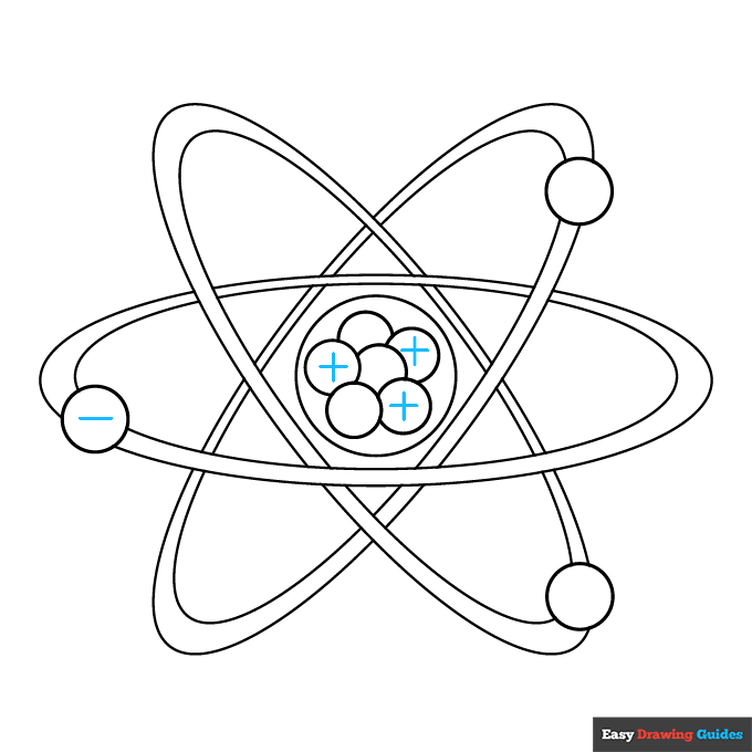 Atom Structure Diagram for Kids step-by-step drawing tutorial: step 7