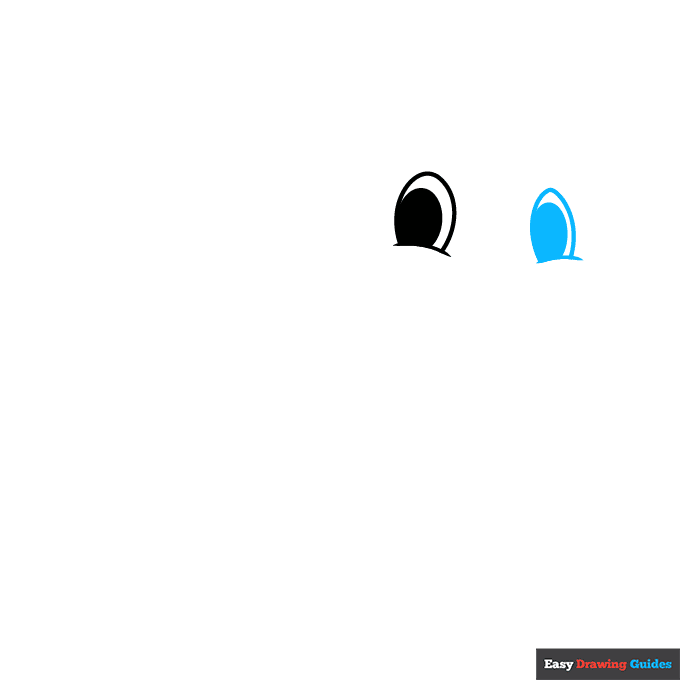 Cute Dolphin step-by-step drawing tutorial: step 2