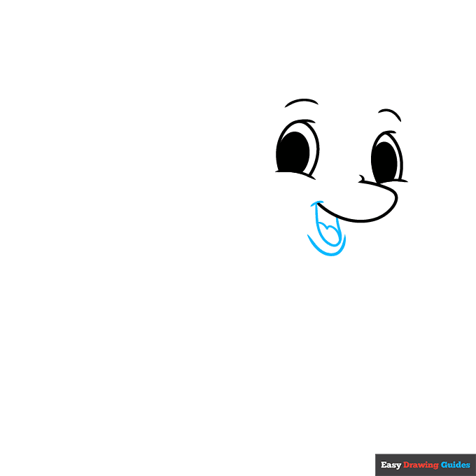 Cute Dolphin step-by-step drawing tutorial: step 4