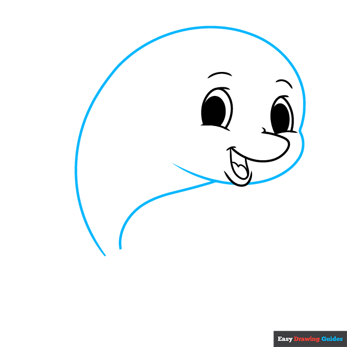 Cute Dolphin step-by-step drawing tutorial: step 5