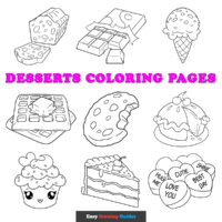 Free Desserts Coloring Pages for Kids - 26 Printable Sheets