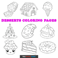 Free Desserts Coloring Pages for Kids - 19 Printable Sheets