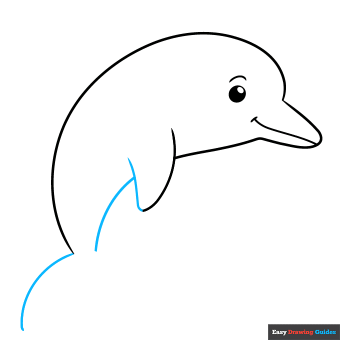 Easy Dolphin for Kids step-by-step drawing tutorial: step 5