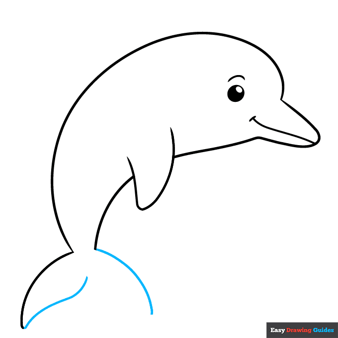 Easy Dolphin for Kids step-by-step drawing tutorial: step 6