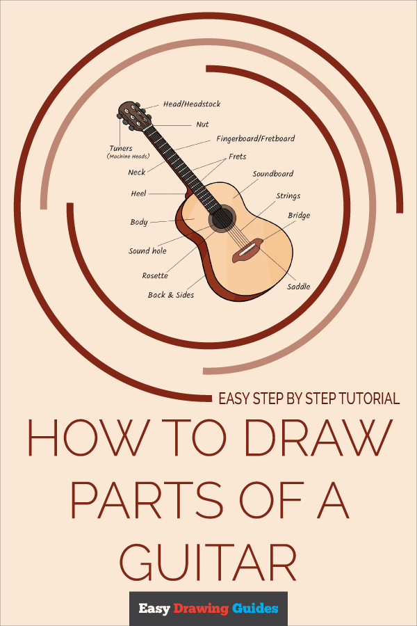 How to Draw Parts of a Guitar Pinterest Image