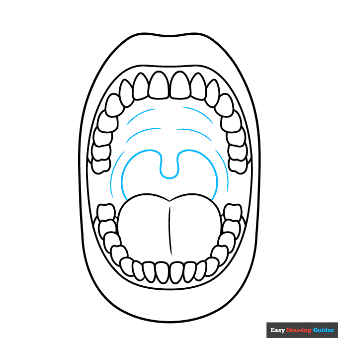 Mouth Anatomy Diagram for Kids for Kids step-by-step drawing tutorial: step 7