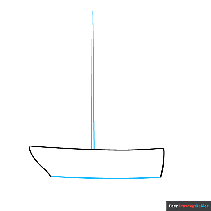 Parts of a Boat for Kids step-by-step drawing tutorial: step 2