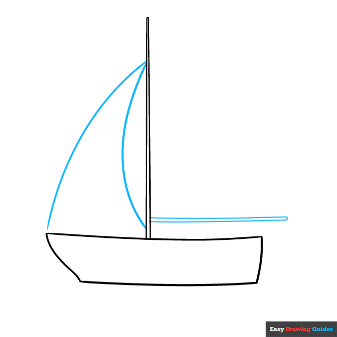 Parts of a Boat for Kids step-by-step drawing tutorial: step 3