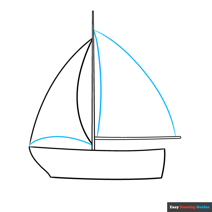 Parts of a Boat for Kids step-by-step drawing tutorial: step 4