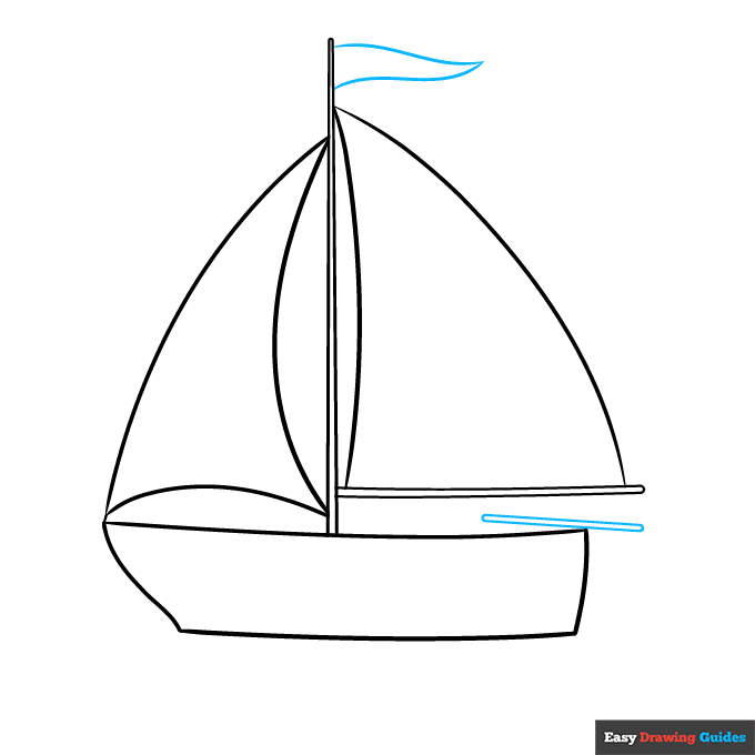 Parts of a Boat for Kids step-by-step drawing tutorial: step 5