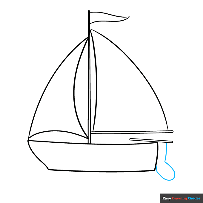 Parts of a Boat for Kids step-by-step drawing tutorial: step 6