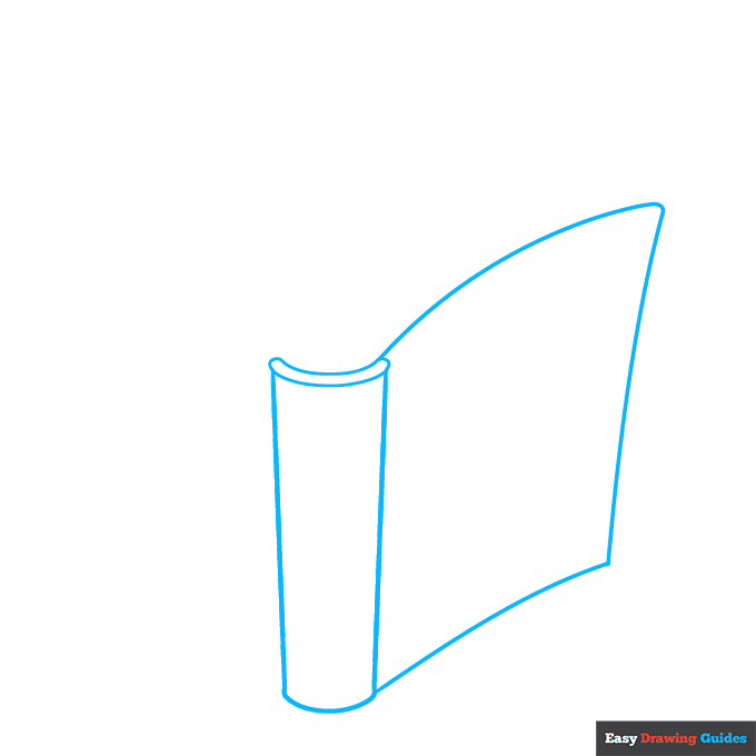 Parts of a Book for Kids step-by-step drawing tutorial: step 1