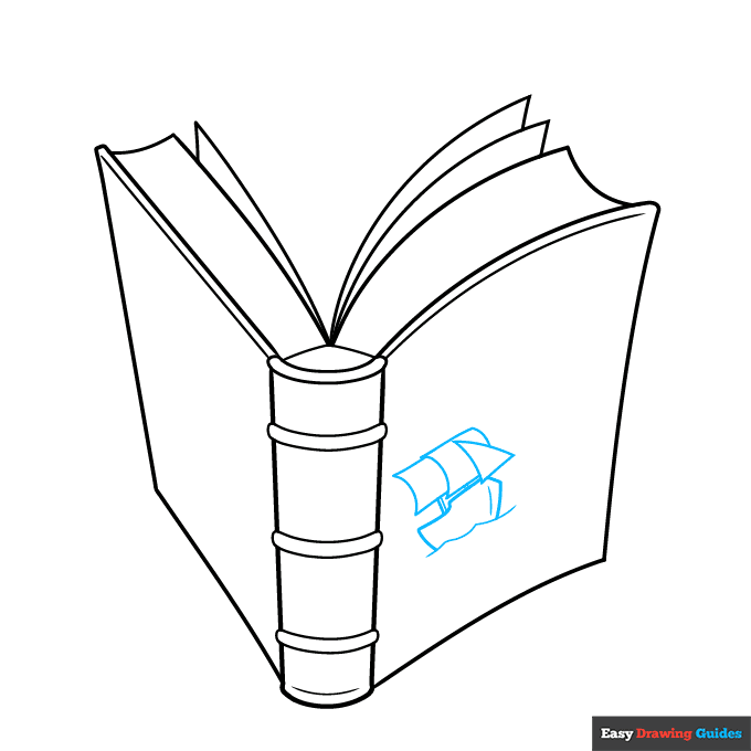 Parts of a Book for Kids step-by-step drawing tutorial: step 4
