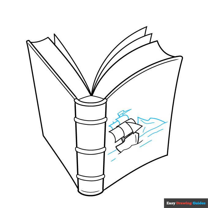 Parts of a Book for Kids step-by-step drawing tutorial: step 5