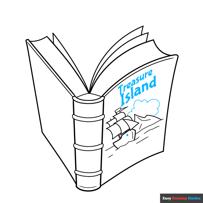 Parts of a Book for Kids step-by-step drawing tutorial: step 6