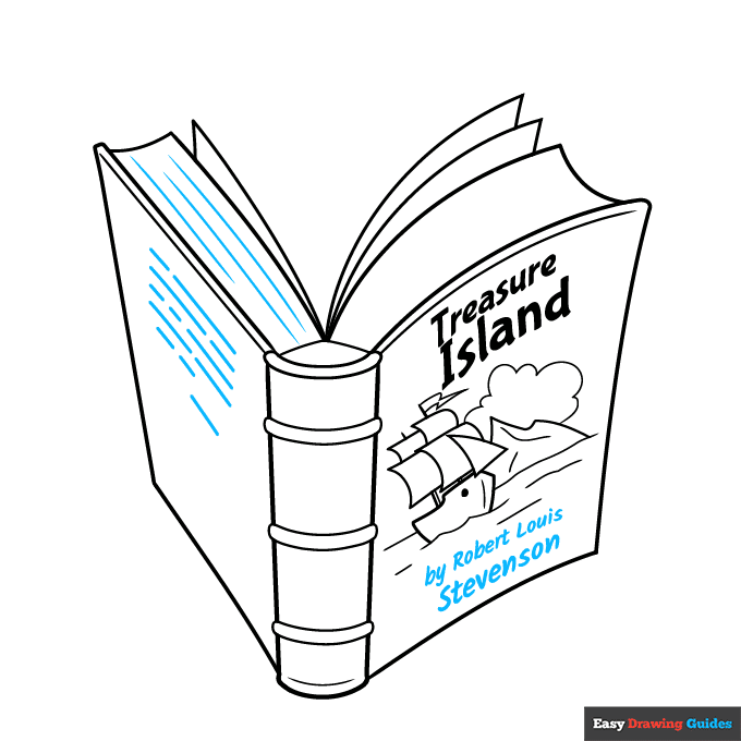 Parts of a Book for Kids step-by-step drawing tutorial: step 7