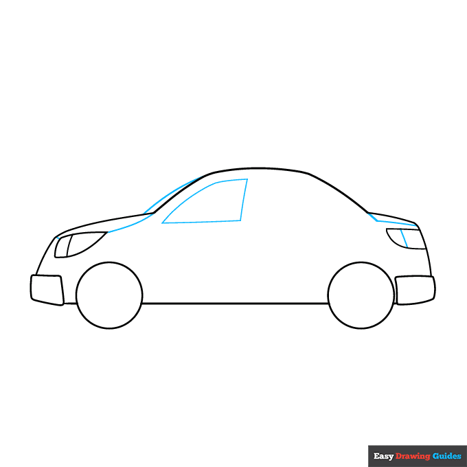 Parts of a Car for Kids step-by-step drawing tutorial: step 4