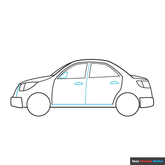 Parts of a Car for Kids step-by-step drawing tutorial: step 6