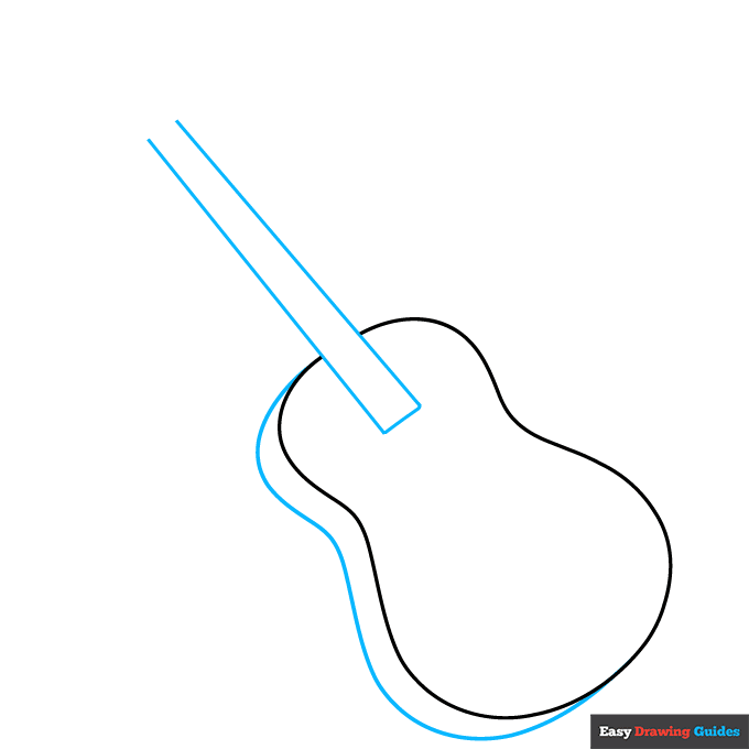 Parts of a Guitar step-by-step drawing tutorial: step 2