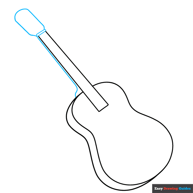 Parts of a Guitar step-by-step drawing tutorial: step 3