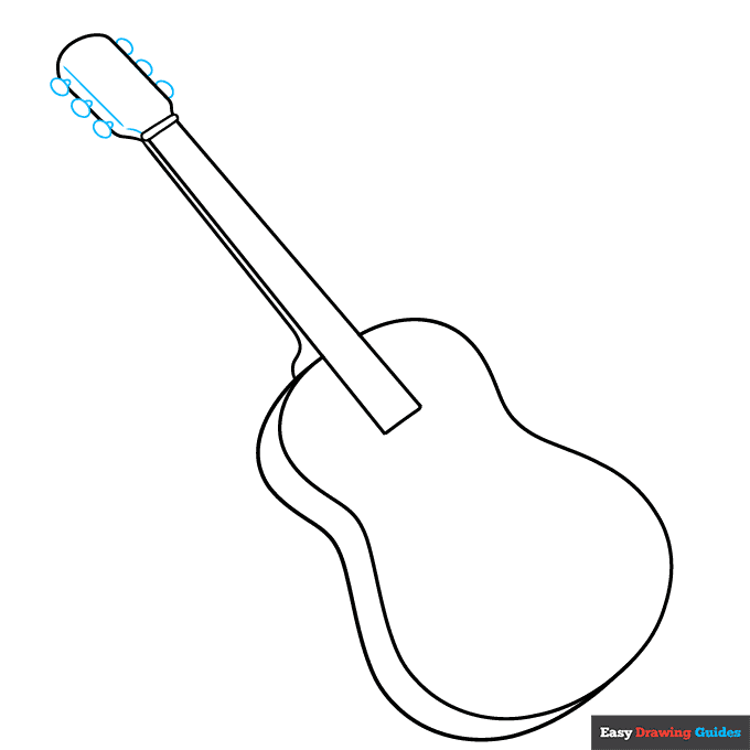 Parts of a Guitar step-by-step drawing tutorial: step 4
