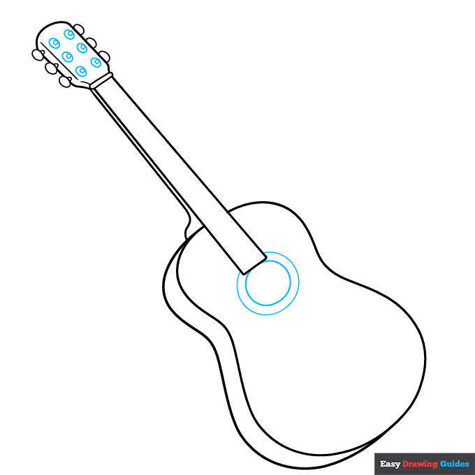 Parts of a Guitar step-by-step drawing tutorial: step 5
