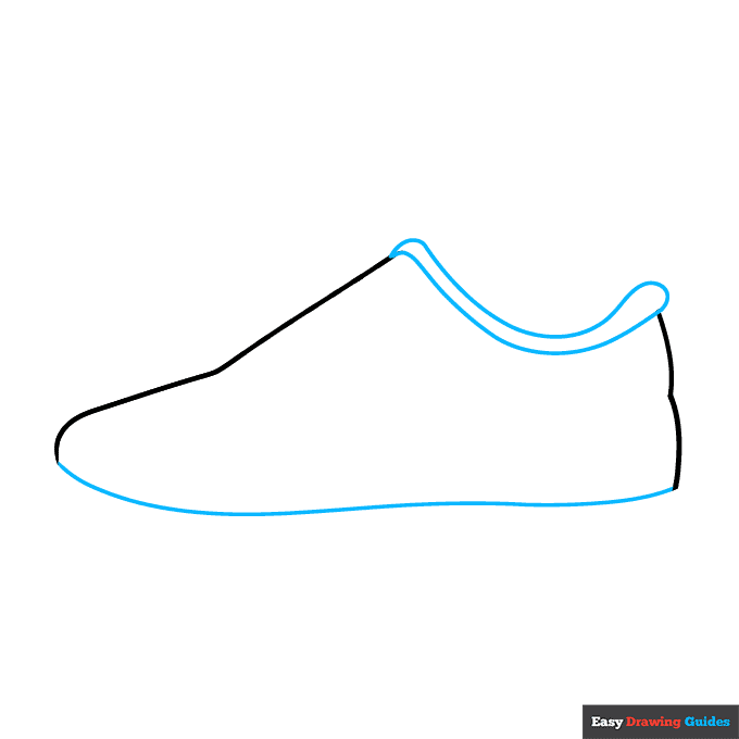 Parts of a Shoe for Kids step-by-step drawing tutorial: step 2