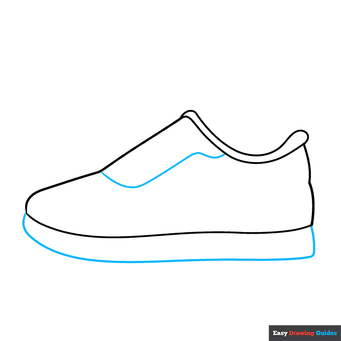 Parts of a Shoe for Kids step-by-step drawing tutorial: step 3