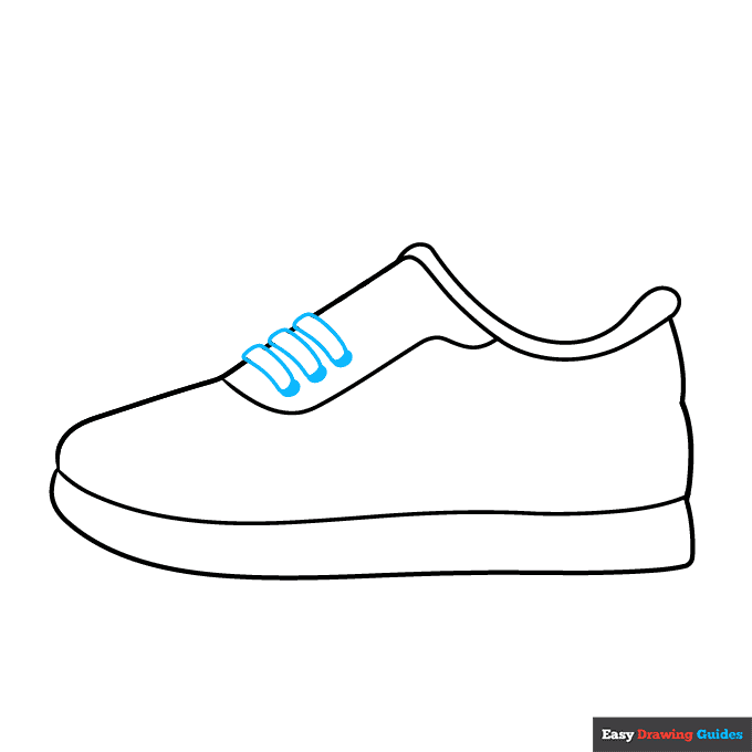 Parts of a Shoe for Kids step-by-step drawing tutorial: step 4