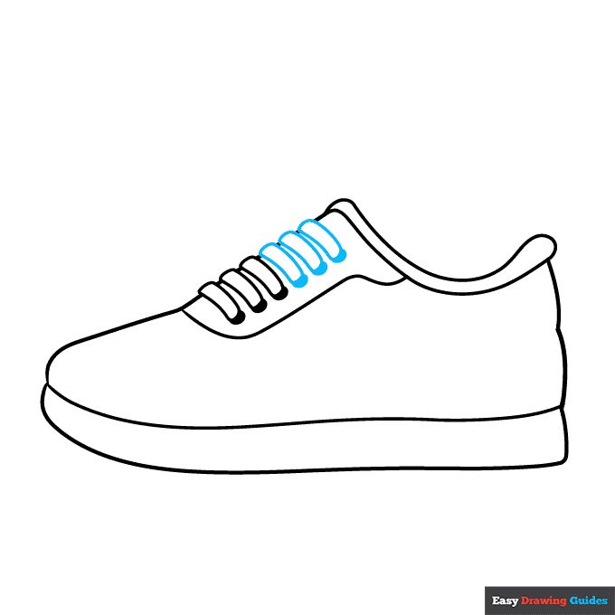 Parts of a Shoe for Kids step-by-step drawing tutorial: step 5