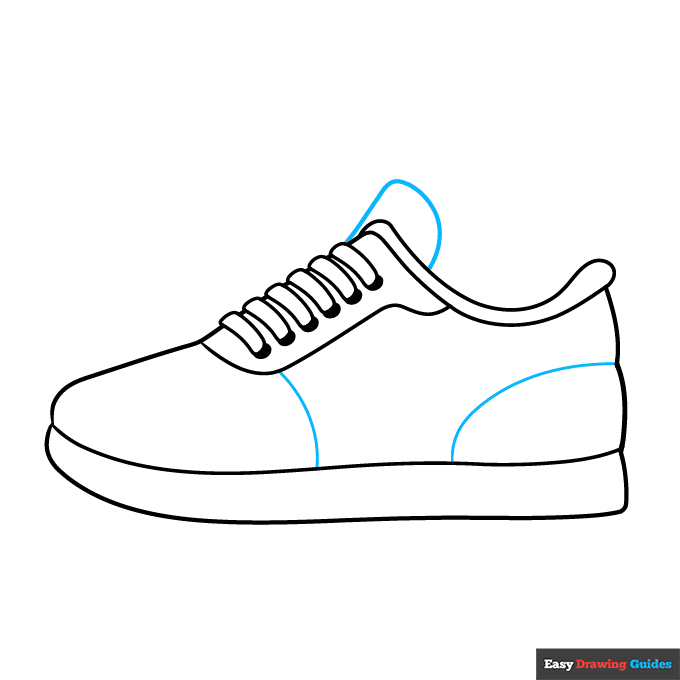 Parts of a Shoe for Kids step-by-step drawing tutorial: step 6
