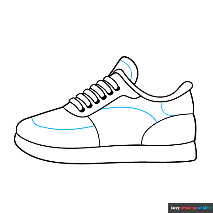 Parts of a Shoe for Kids step-by-step drawing tutorial: step 7