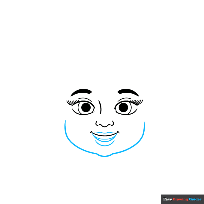 Parts of the Head for Kids step-by-step drawing tutorial: step 3
