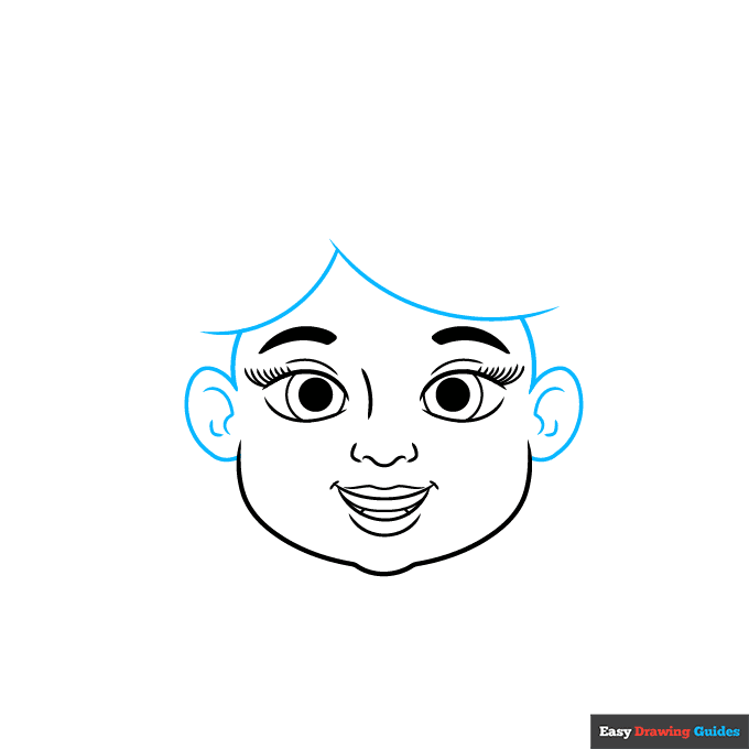 Parts of the Head for Kids step-by-step drawing tutorial: step 4