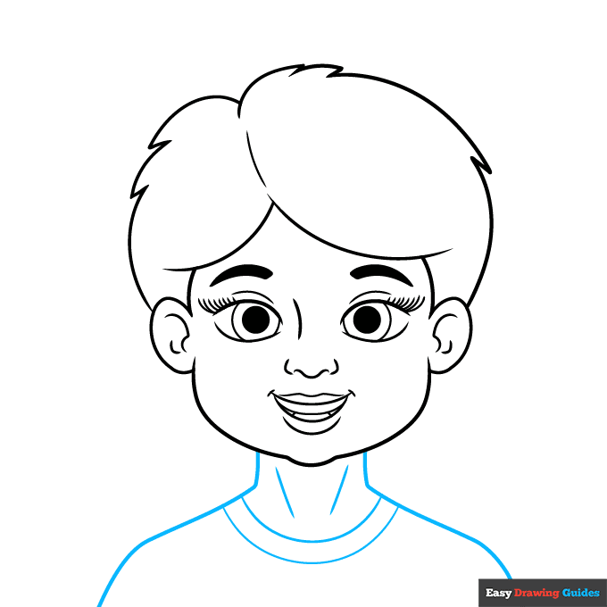Parts of the Head for Kids step-by-step drawing tutorial: step 6